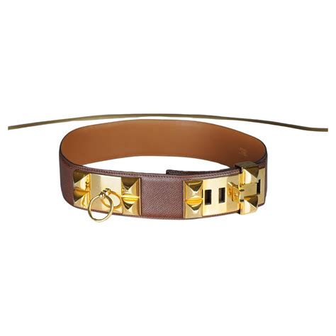 hermes collier steel leather belt
